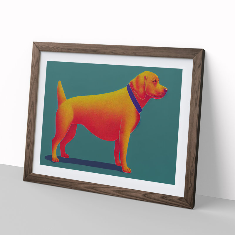 Dog Vol.6 - Framed Print, 46cm H x 64cm W x 2cm D, Walnut