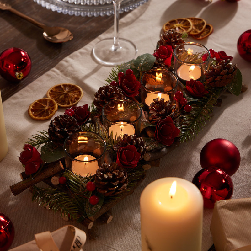 Wood Tabletop Tealight Holder