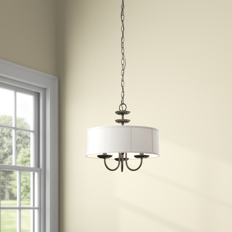 Lustre tambour à 3 lumières Lampert, Noir