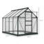 Serre d'extérieur en aluminium et polycarbonate gris 6,2 pi x 8,3 pi x 6,6 pi