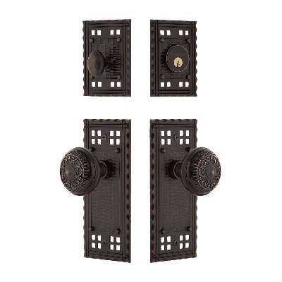 Nostalgic Warehouse Craftsman Entry Set With Egg & Dart Knob In Timeless Bronze-2 3/4" Backset-Universal Handing