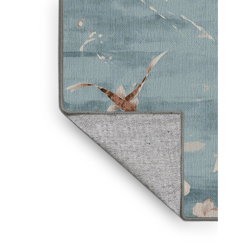 Machine Washable Gray Area Rug, Rectangle 6' x  9'