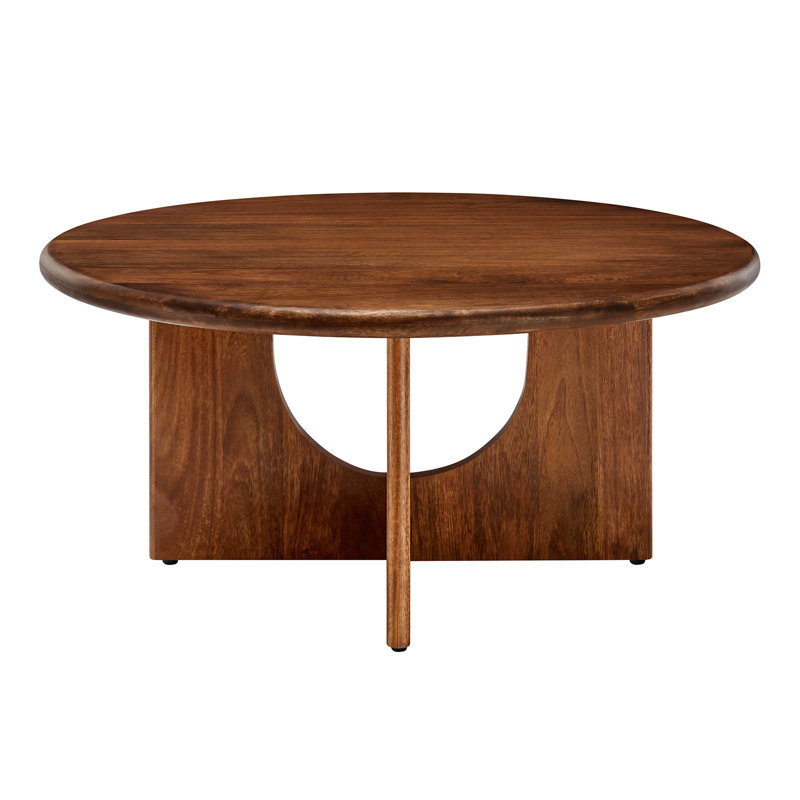 Modway Rivian Round 34" Coffee Table, Walnut