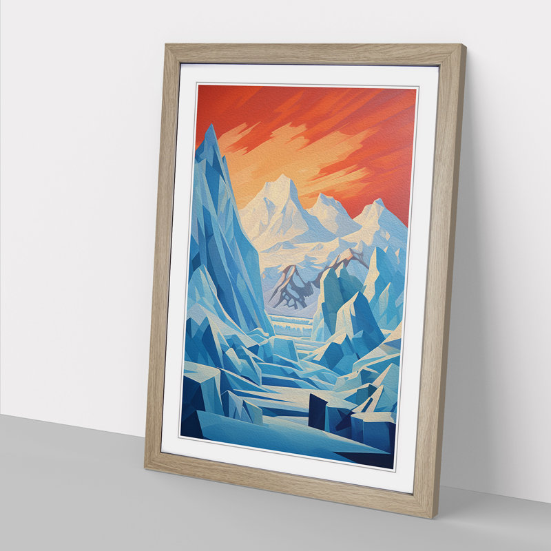 Single Picture Frame Print on Wood, 64cm H x 46cm W x 2cm D, Oak