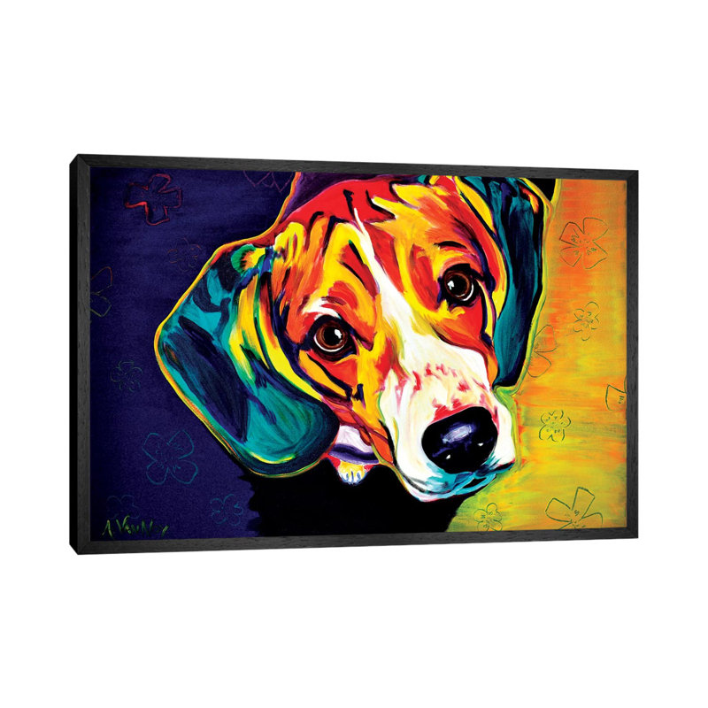 Beagle Bailey - Print on Canvas, 152.5 cm H x 101.5 cm W, Black Framed