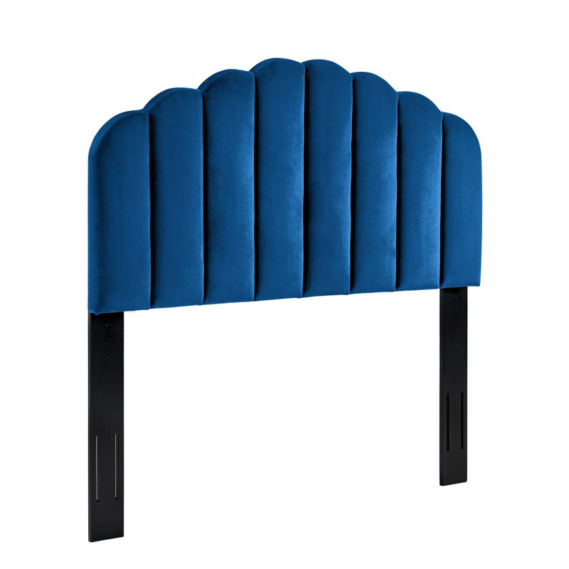 Veronique Performance Velvet Headboard, Navy, Full/Queen