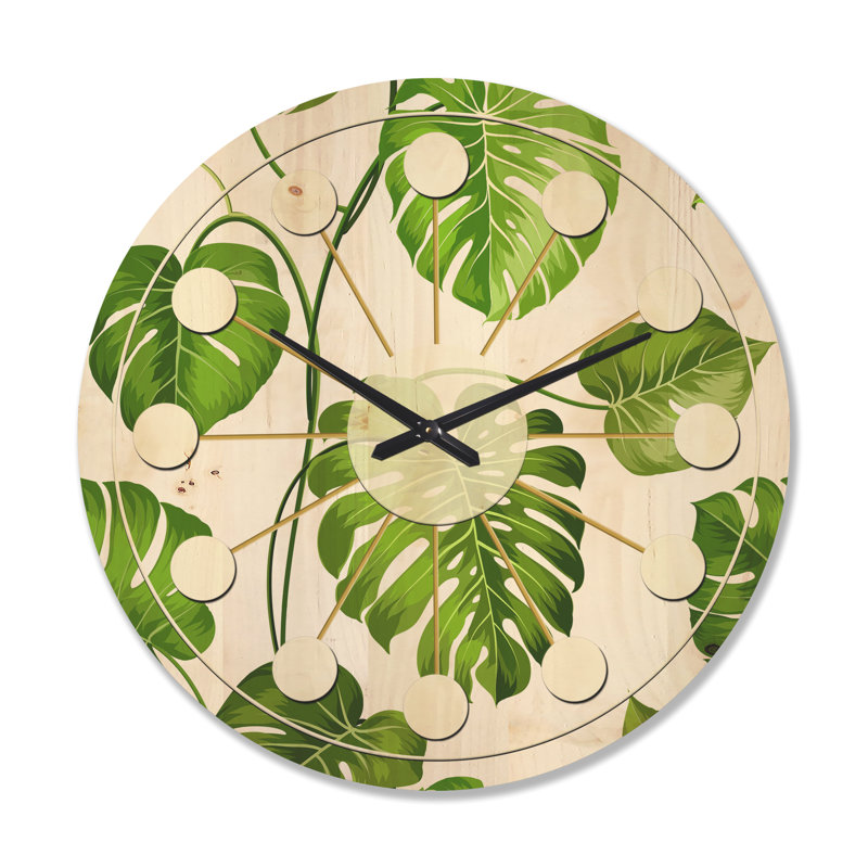 Horloge murale de style tropical Mid-Century, Grand