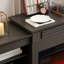 Console multimédia avec grande armoire de rangement, avec foyer encastré de 23 po, pour téléviseur de 70 po ou moins, meuble télé multimédia moderne, gris