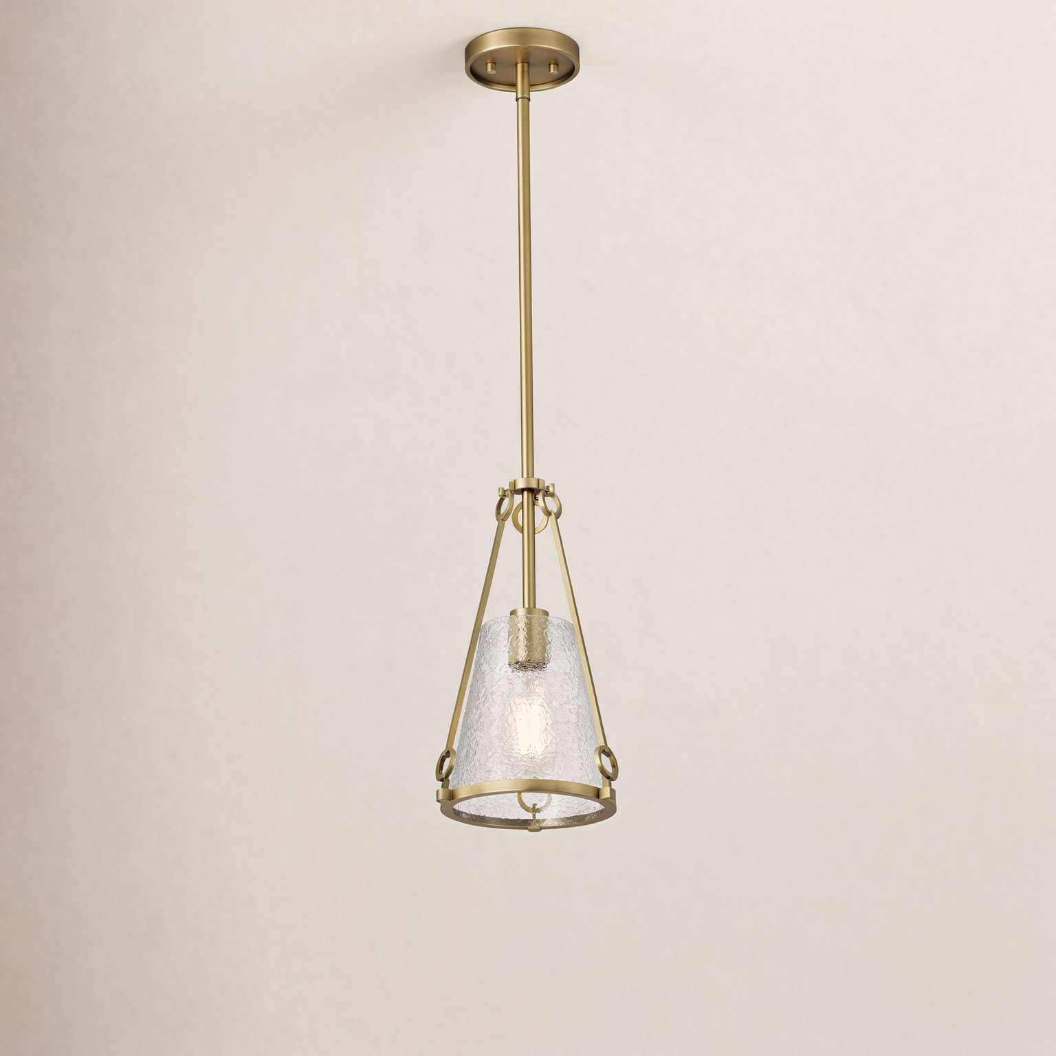Anita Pendant Light, Vintage Brass, 14.5" H x 8" W x 8" D
