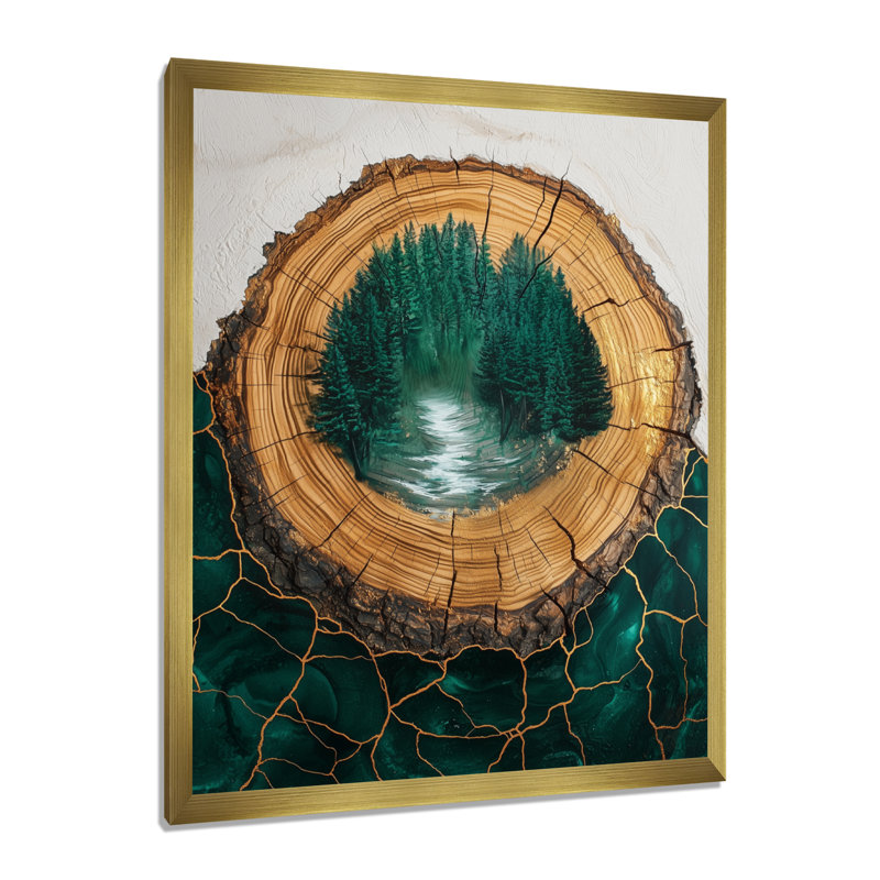 Gilba - paysages, impressions sur toile, H 20 po x l 12 po, Doré, Picture Framed