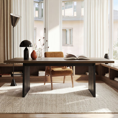 83.9'' W Solid Oak Executive Computer Desk