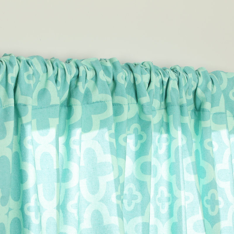 Gasquet Geometric Tailored Window Valance, Turquois