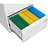 3 Drawer Filing Cabinet In White Metal, Locking, Widened Drawers For Enhanced And Organized Office File Keeping With Lock Secure Handling