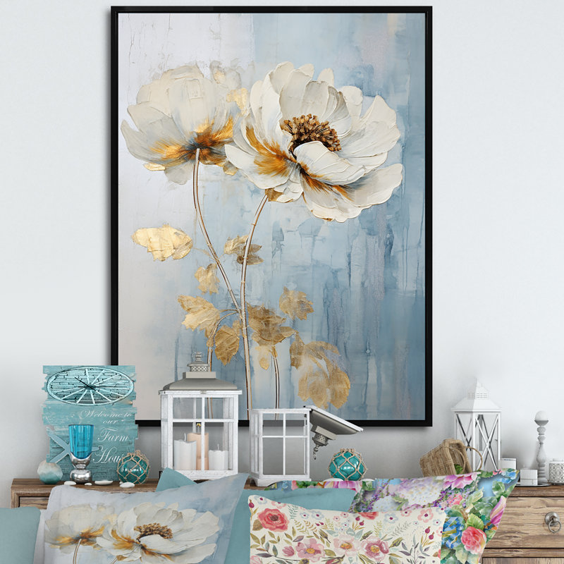 Ranunculus Radiance Treasure IV, Cadre flottant noir, H 44 po x l 34 po x P 1,5 po
