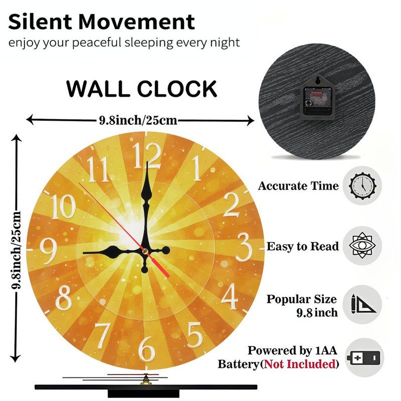 Cadran de l'horloge Sunburst avec chiffres