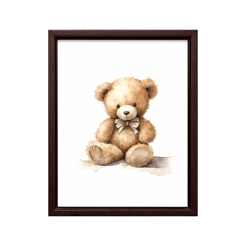 Teddy Bear Plush, Black Framed, Poster, 16"H x 20"W