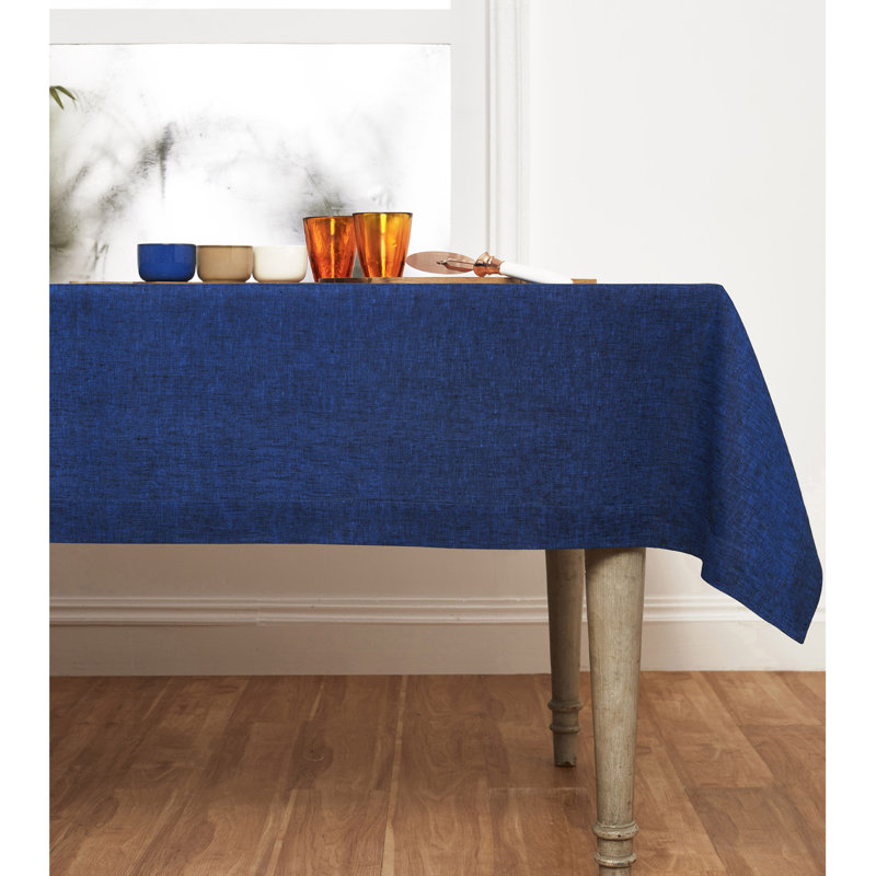 100% Pure Linen Tablecloth - Athena, Royal Blue, 120" x 60"