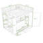 Lit mezzanine double en bois avec tiroirs de rangement, tablettes, garde-robe et lumière DEL-1999105731