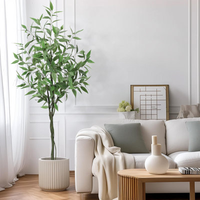 Eucalyptus Tree Artificial Tall Faux Eucalyptus Plants With Pot Fake Silk Tree