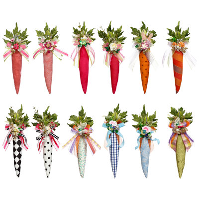 Jeweled Embellished Carrots - 9.5 Inches Set Of 12