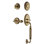 Nostalgic Warehouse Classic Plate F Grip Handleset with Single Cylinder Deadbolt and Fleur Lever