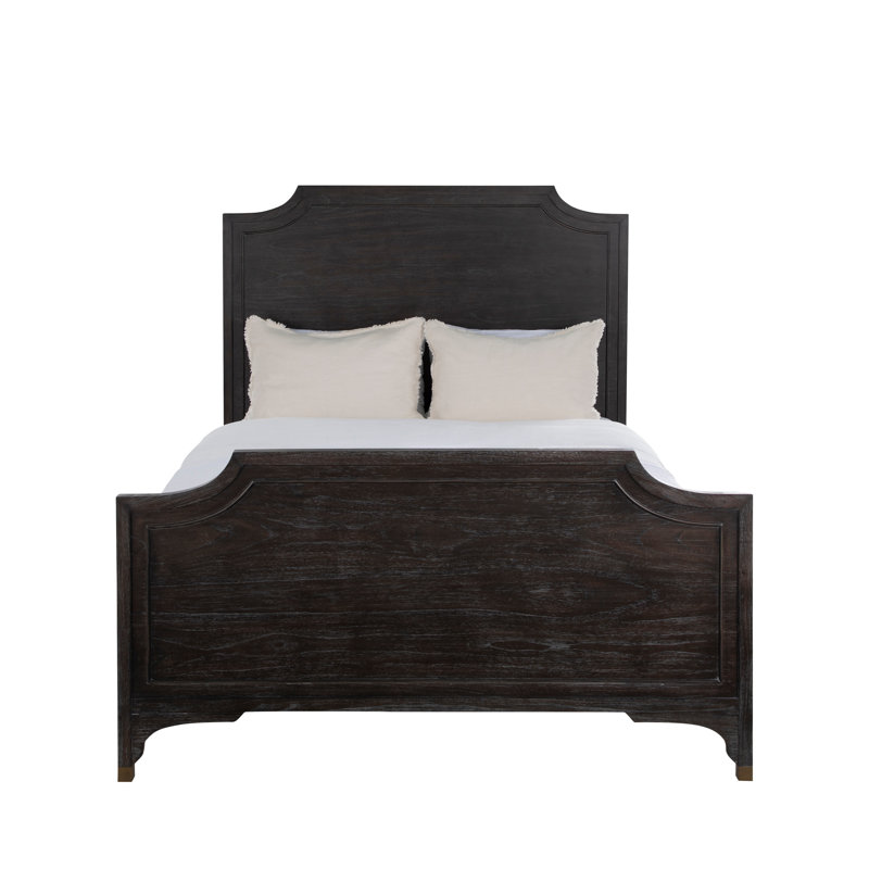 Alexandra Bed - Dark, Queen, Cerused Forest Black/Stained Gold