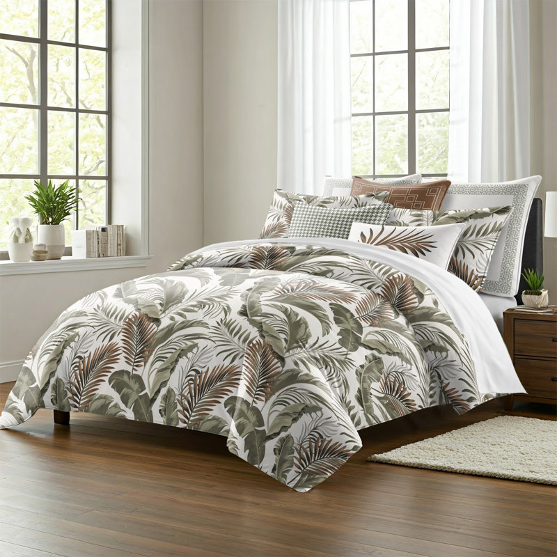 Frondosa  Copper Cotton Duvet Cover Set  8 Piece, California King Duvet Cover + 7 Additional Pieces