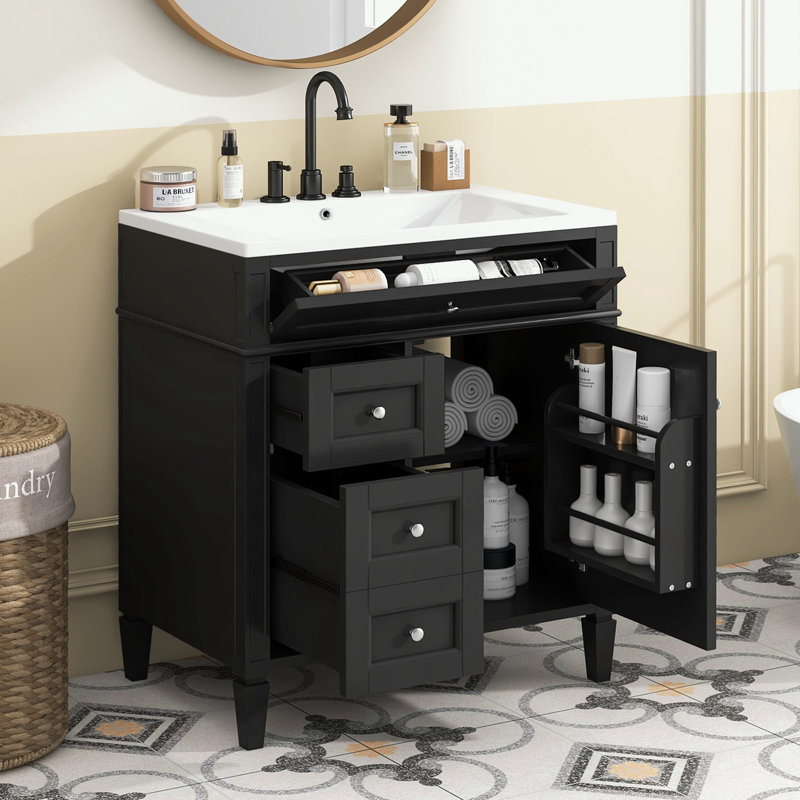 Pollark Bathroom Storage, Black