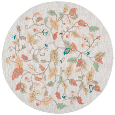 Coreatha Martha Stewart Hand Tufted Wool/Viscose Floral Rug in Persimmon Red
