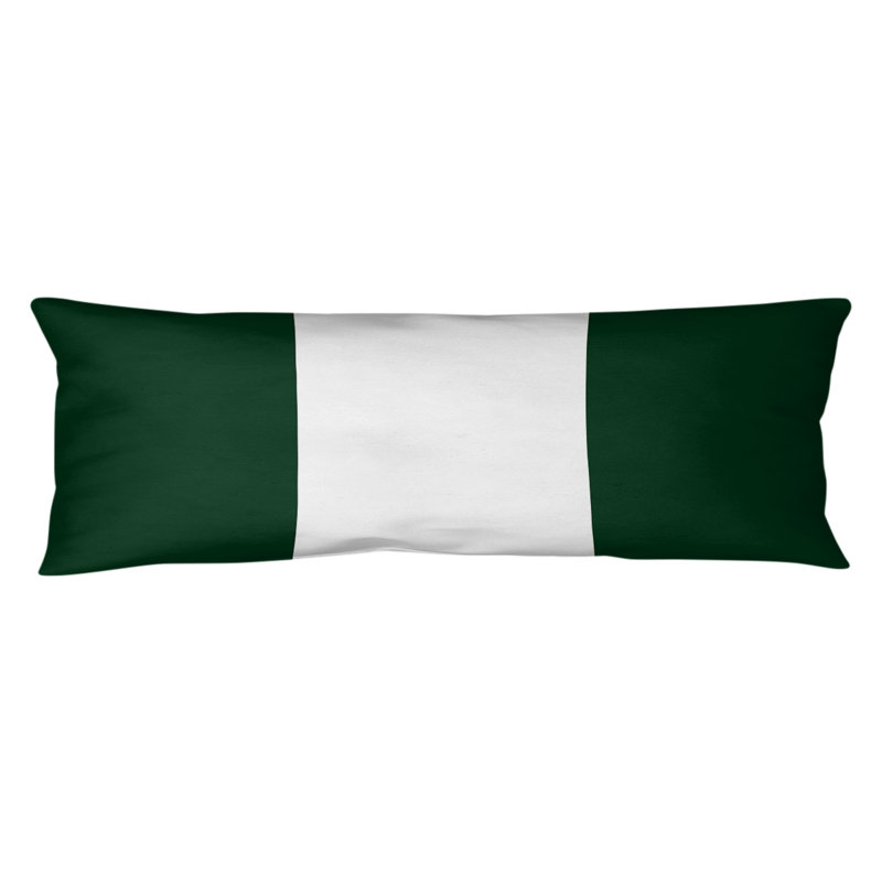 Abel Polyester Medium Pillow, Green/White Middle