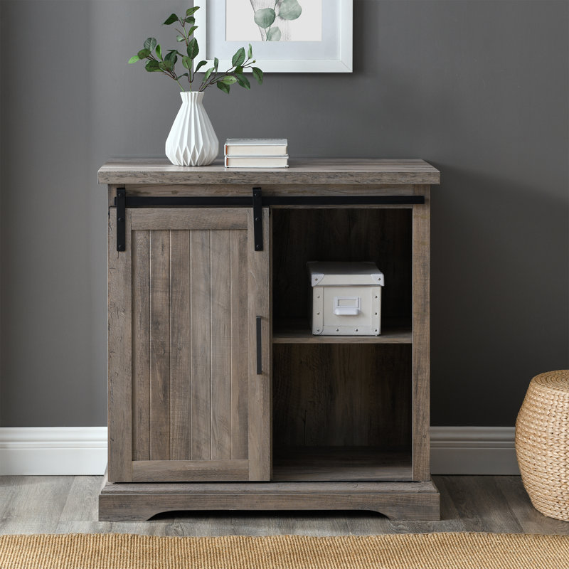 Stotfold 32" Sliding Door Accent Server, Gray Wash