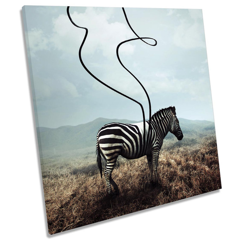 Z6261 Surreal Zebra Stripes Picture - Wrapped Canvas Print, 60cm H x 60cm W x 2cm D