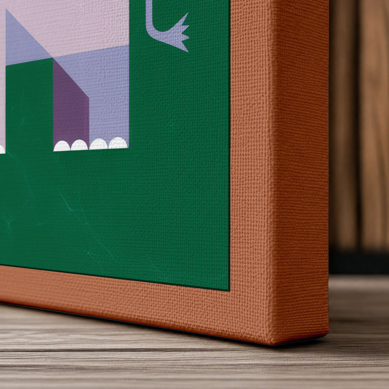 Elephant's Trumpet Geometric - Wrapped Canvas, 30x20 - 76.2 x 50.8 cm, Terracotta Border