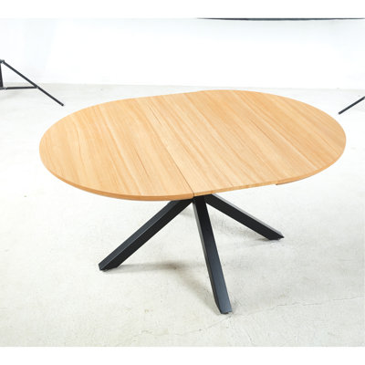 Top Extendable Coffee And Dining Table With Firm Metal Legs, 120/160x120x75cm, Oak Hue, Fine - Tuned Craft Living Area Shade, Well Made