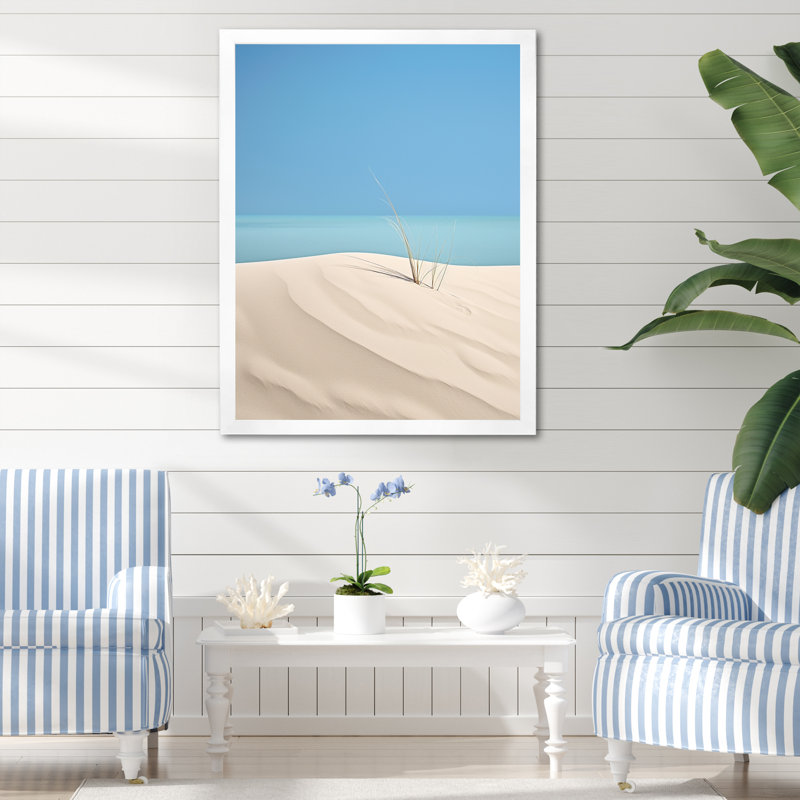 White Dune Solitude sur toile, H 40 po x l 30 po x P 1,5 po, Cadre photo blanc