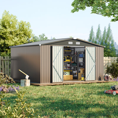 12 Ft. W X 10 Ft. D Metal Storage Shed