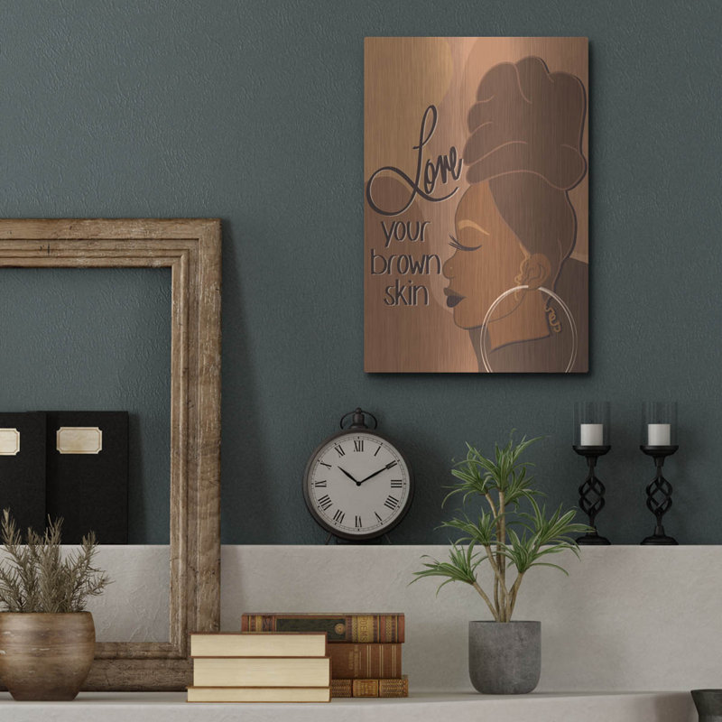  «Brown Wrap» par Marlee Ash Calligraphy & Design, art mural en métal, 12 po x 16 po, H 16 po x l 12 po