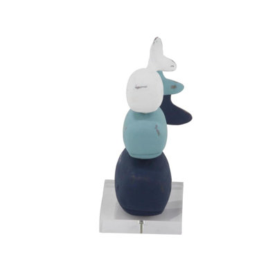 Shan 15" H Stone Whale Sculpture with Clear Acrylic Base