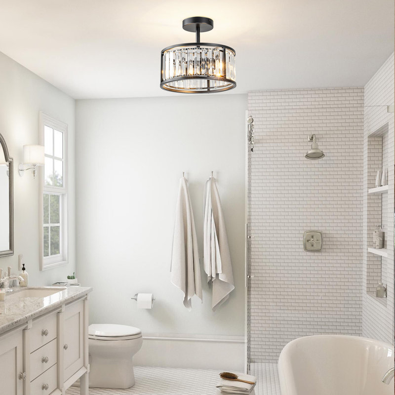 Marrio 2-Light Crystal Semi Flush Mount