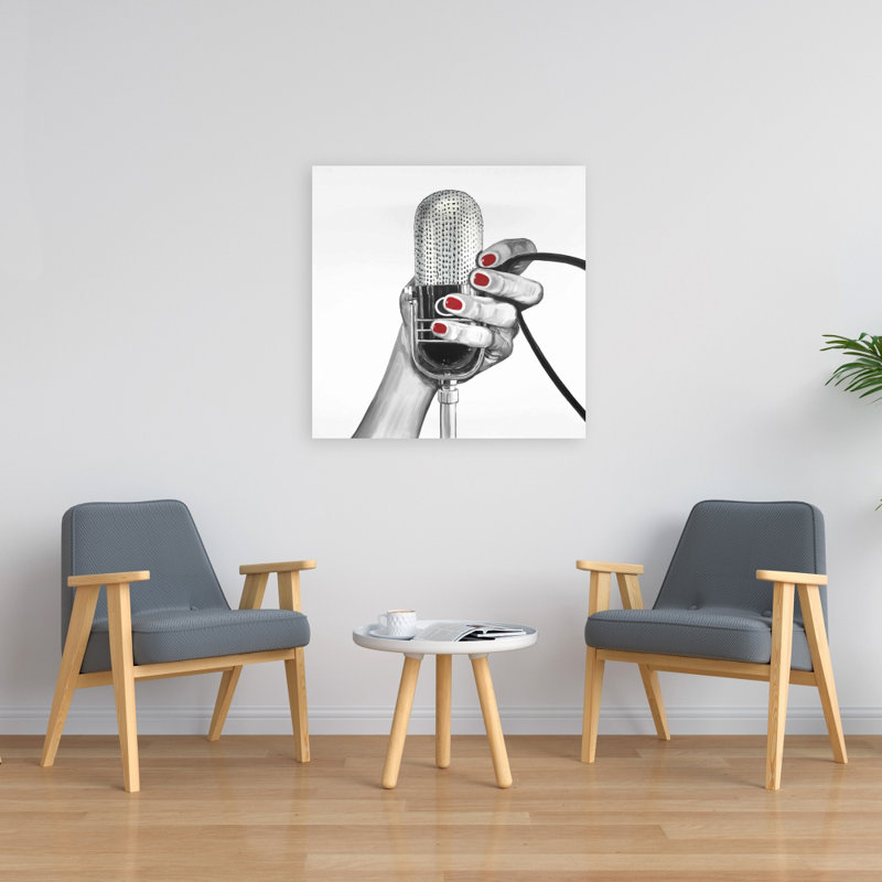 Sing Your Life Retro - Toile grise décorative murale