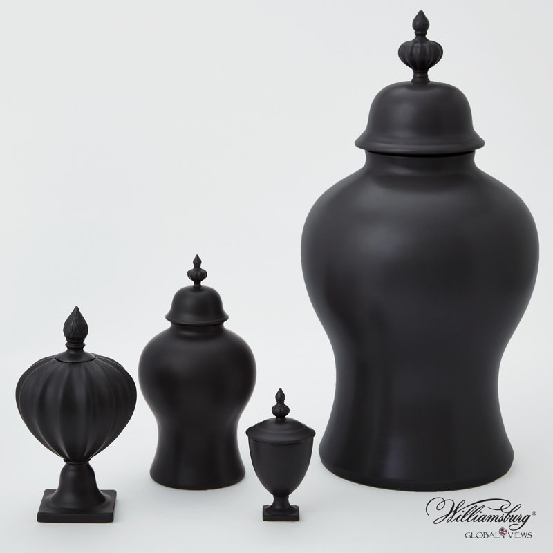 Beaufort Mini Decorative Urn, Matte Black