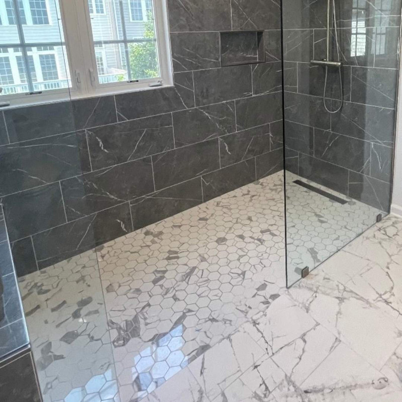 Stately Hex 11" x 14" Porcelain Novelty Marble Look Wall & Floor Tile, Calacatta