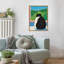 «Fat Cat Look out the Window» par Irrizarry, reproduction d'art sur toile encadrée-8637101