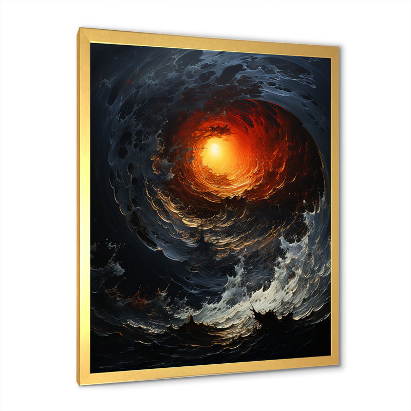 Décoration murale Colturo - Spirales abstraites_106076, H 20 po x l 12 po x P 1 po, Impression dorée sur toile encadrée