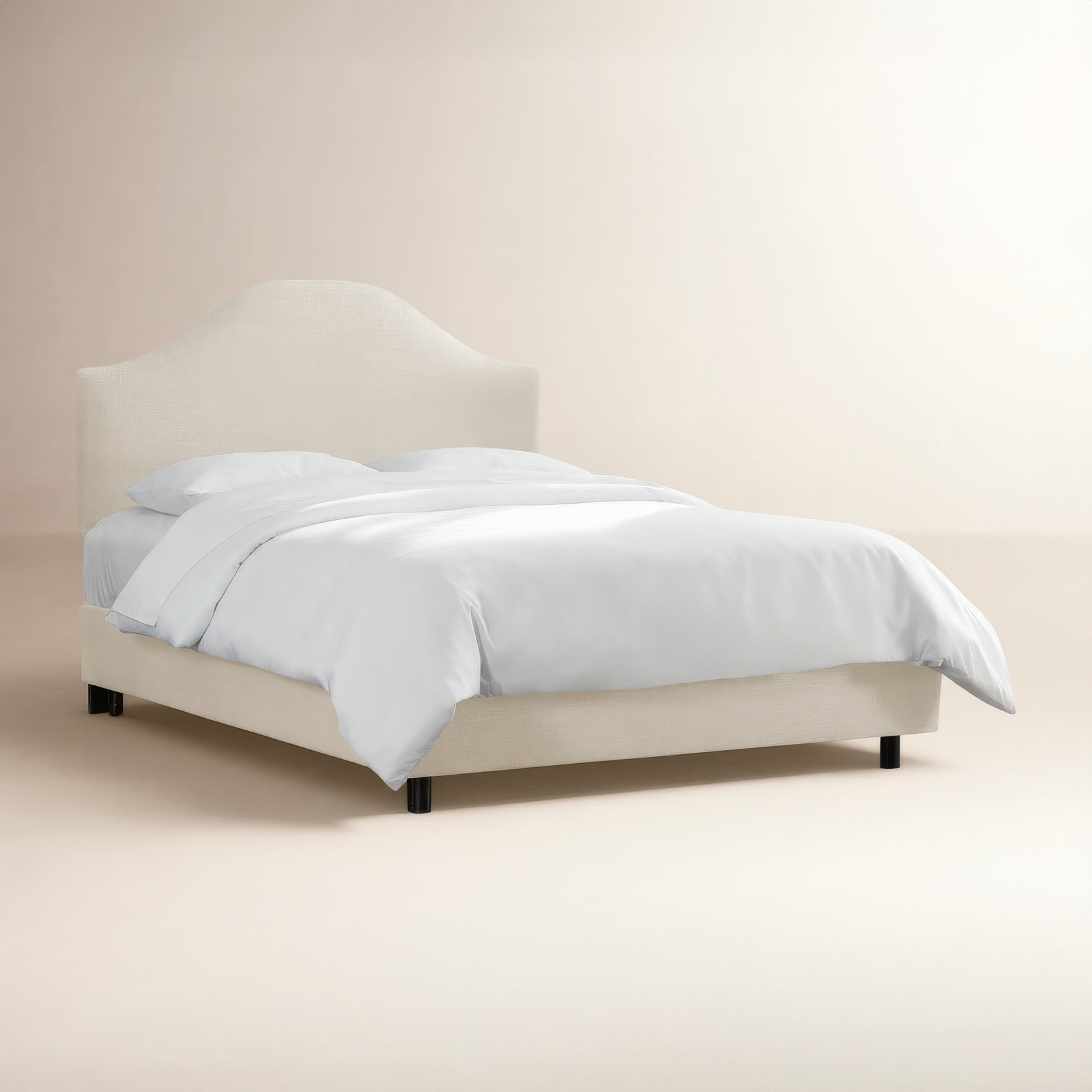 Morris Upholstered Standard Bed, Classic Talc Linen, Queen