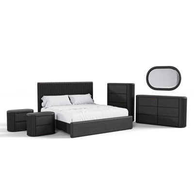 Anatolija 6-Piece Fluted Bedroom Set