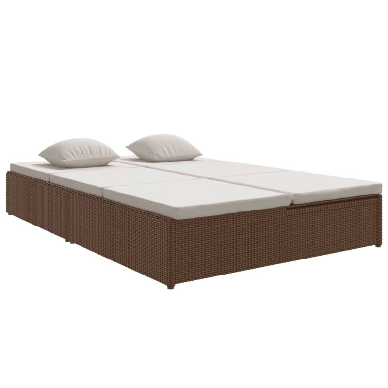 Chaise longue double Sunbat, Crème, Brun