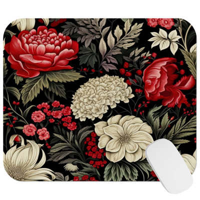 Floral William Morris Flowers XII Flowers Cottage and Cottagecore Gaming Cute Office Laptop Desk Pad Gift Mat Square Rectangle Non-Slip Mousepad