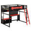 Lit mezzanine en bois avec bureau-628921768