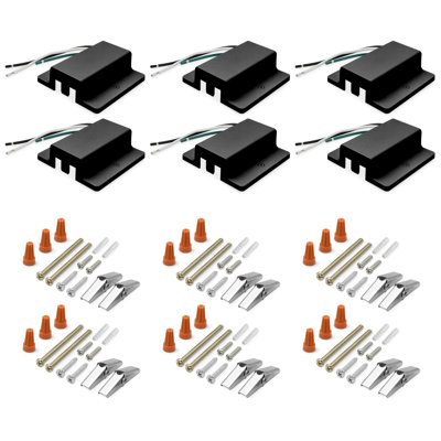 Rosace flottante Luxrite pour rail H, rosace d'alimentation pour éclairage sur rail H, compatible avec les circuits simples triphasés 120 V de type H, lot de 6, noir
